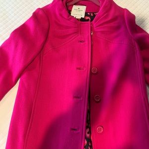 Kate spade pink wool bow coat
